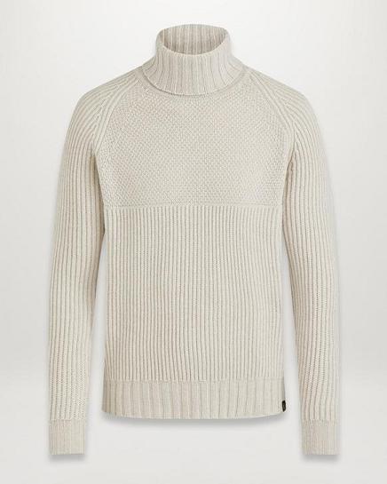 Pull Belstaff Homme Marine Blanche Laine Soldes KX1823594